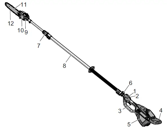 greenworks pro 60PS10T Pole Saw fig1