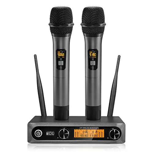 TONOR-Wireless-Microphone-Metal-Dual-Professional-UHF-Cordless-Dynamic-Mic-Handheld-Microphone