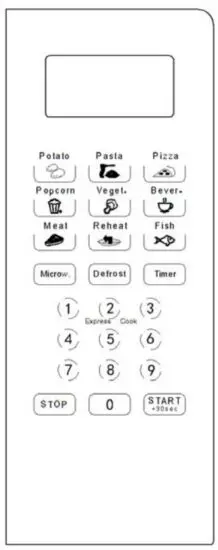 WEILI C20PXP01 A70 Microwave Oven - control panel