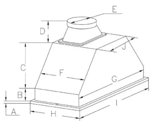 VESTA VRH TORONTO 30SS 30 Inch Toronto Wide Stainless Steel Insert Range Hood - Dimison