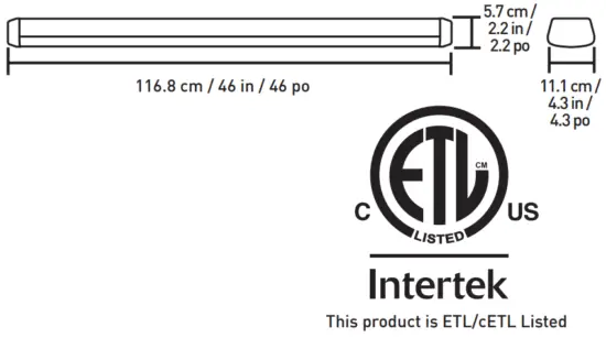 KODA LM030015 46 Inch LED Linkable Shop Light Slim Design with Motion Sensor and Remote Control - fig3