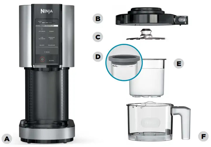 NINJA CREAMi Ice Cream Maker - PARTS