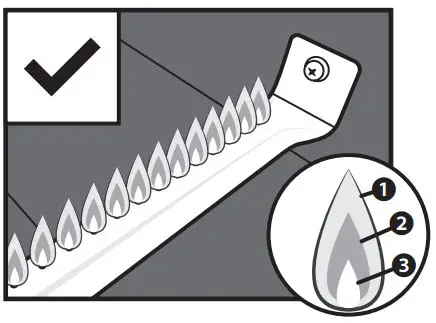 BLACKSTONE 2086 Griddle Electric Air Fryer Hood Owner's Manual - BURNER FLAME PATTERN