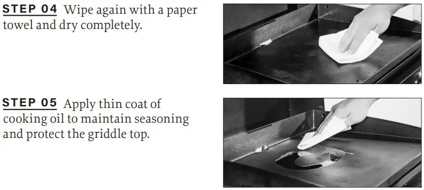 BLACKSTONE 2086 Griddle Electric Air Fryer Hood Owner's Manual - CLEANING YOUR GRIDDLE TOP