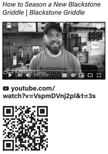 BLACKSTONE 2086 Griddle Electric Air Fryer Hood Owner's Manual - How to Season a New Blackstone