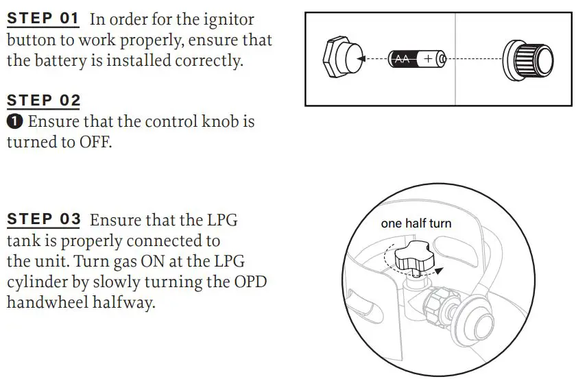 BLACKSTONE 2086 Griddle Electric Air Fryer Hood Owner's Manual - PROPANE BURNER OPERATION
