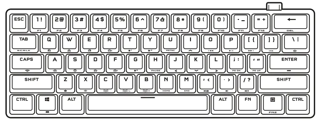 CORSAIR CH-9189014-NA K70 Pro Mini RGB Wireless Mechanical Gaming Keyboard