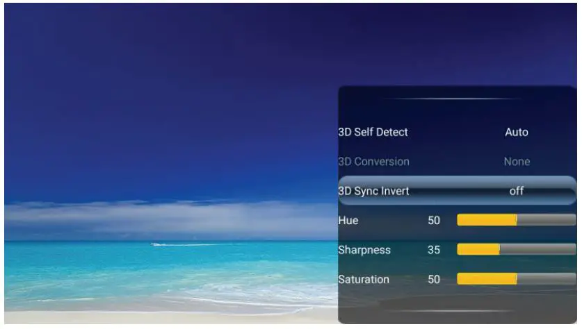 ViewSonic M1 Portable Cinema User Guide - 3D OSD menu
