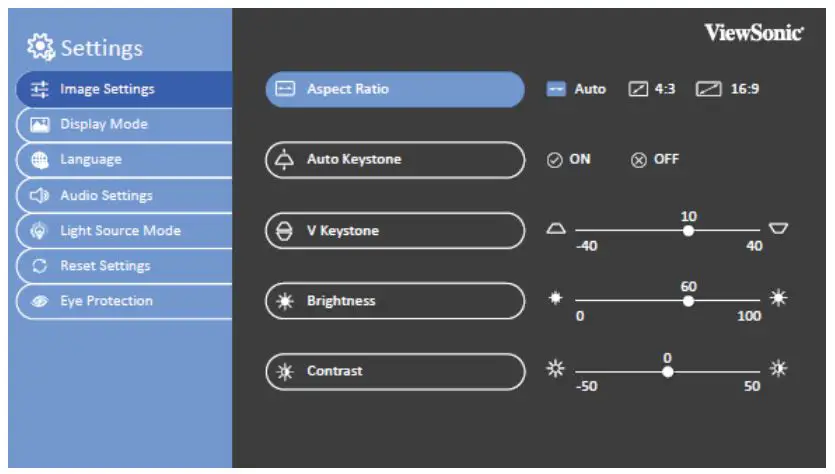 ViewSonic M1 Portable Cinema User Guide - Aspect Ratio
