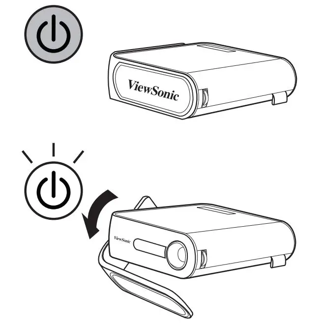ViewSonic M1 Portable Cinema User Guide - Open the smart stand by moving its lens cover down