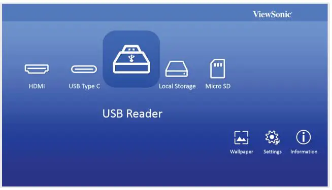 ViewSonic M1 Portable Cinema User Guide - USB Reader