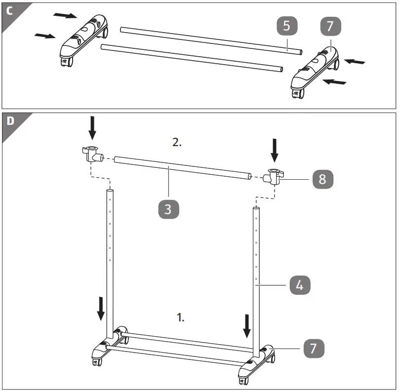 EASY HOME 2 Tier Rolling Garment Rack-Package121