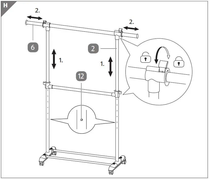 EASY HOME 2 Tier Rolling Garment Rack-Package4