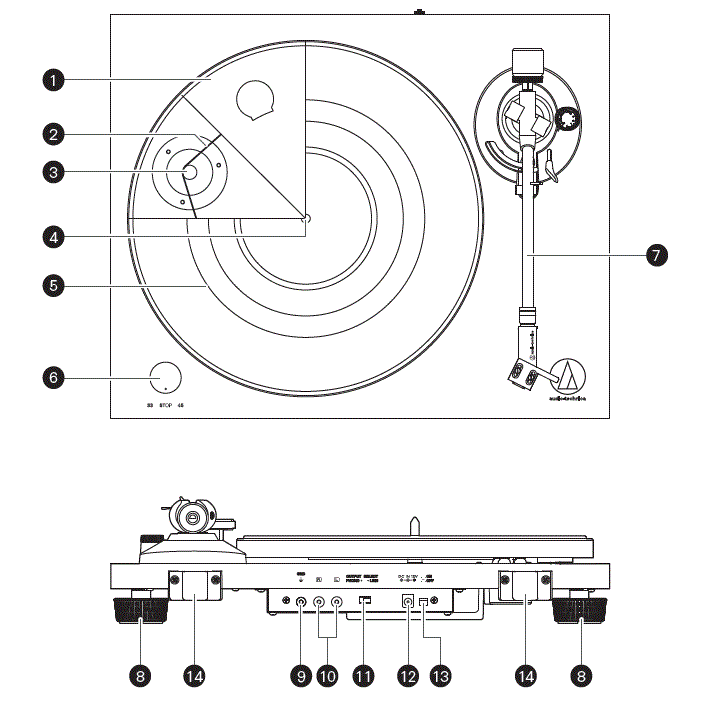 audio technica AT-LPW40WN Belt Drive Turntable fig 2