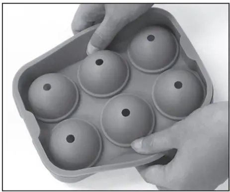 HENDI Food Service Equipment Instructions - Press along the round upper rim of each ball until hearing the “click” sounds