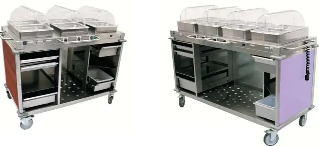 Cadco CBC-HHHH-L5 Mobile Hot Buffet Carts with laminate or Stainless Panels-FIG1