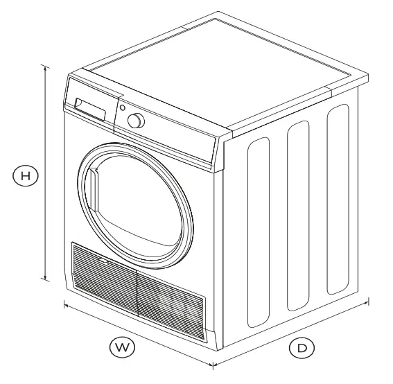 FISHER PAYKEL DH8060P3 8kg Heat Pump Condensing Dryer -fig
