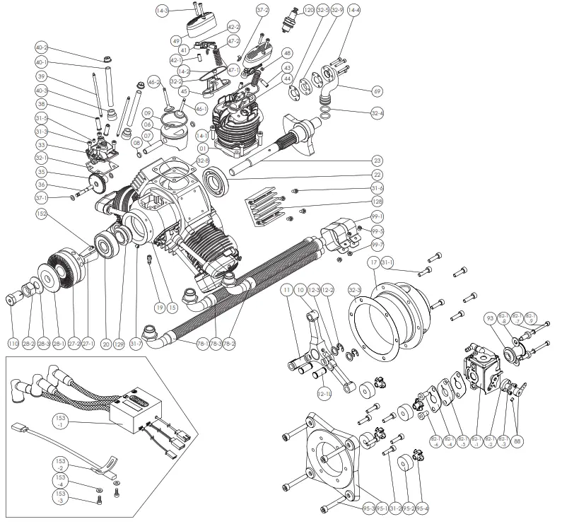 SAITO FG-84R3 RC 3 Cylinder Star Engine Petrol - 4