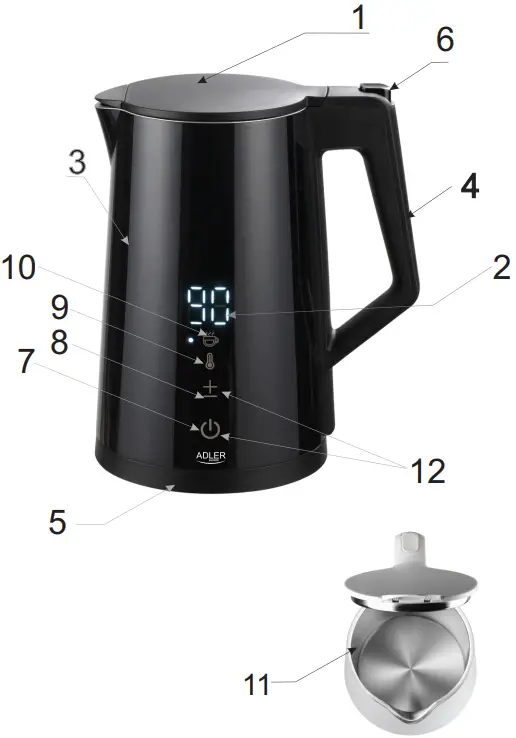 ADLER AD 1345 Electric Water Kettle - Overview