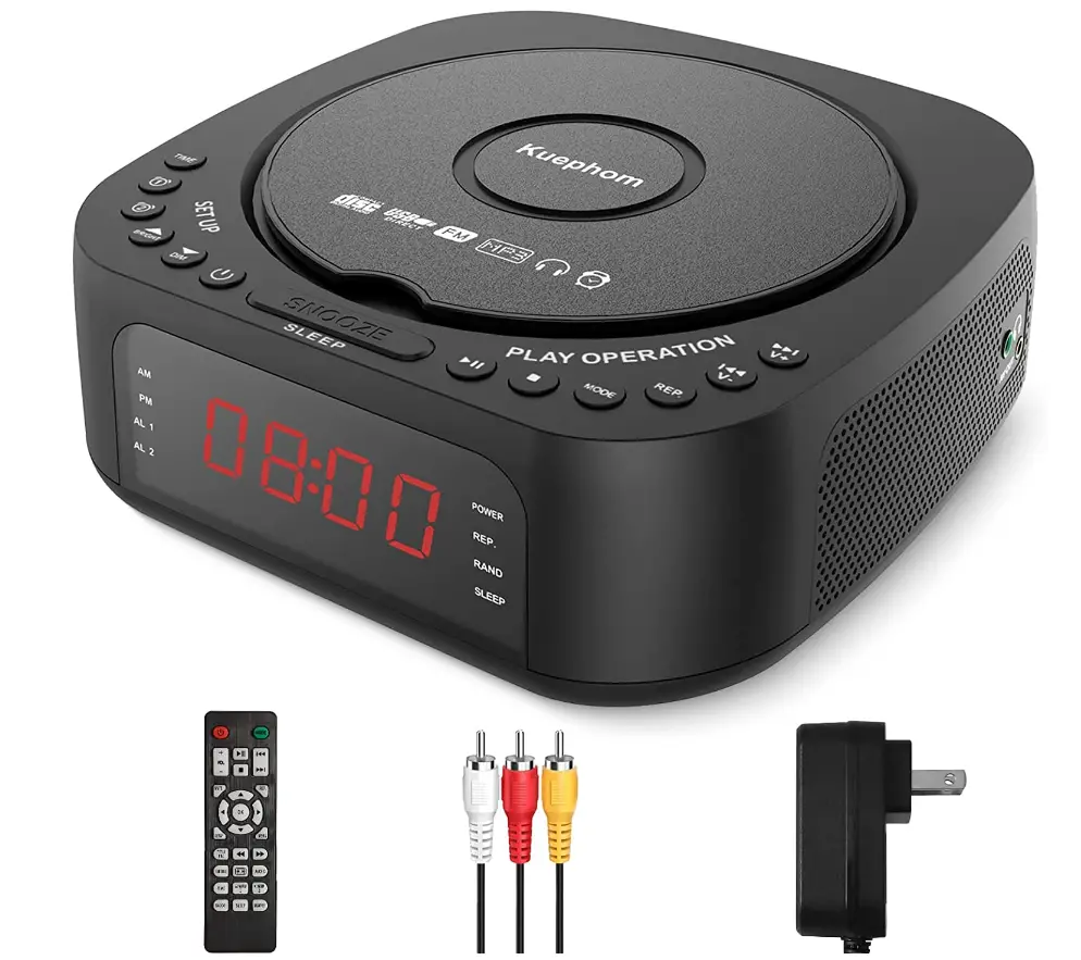 Kuephom CD Players for Home with Alarm Clock