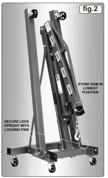 SEALEY SC10.V4 1 Tonne Folding Engine Crane - Fig2