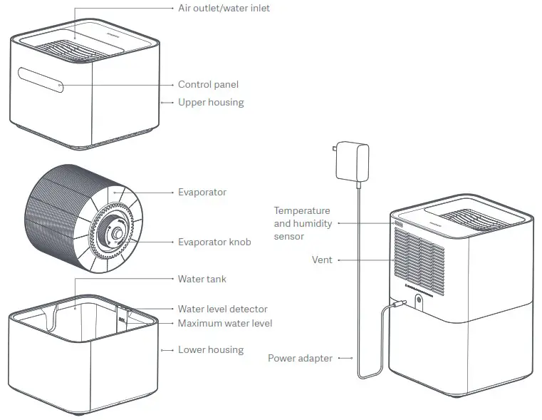 smartmi Evaporative Humidifier 2 - Product overview