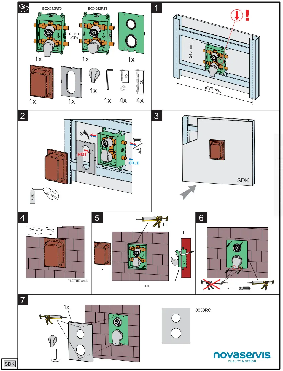 novaservis BOX57052RT Thermostatic Concealed Faucet - Figure 2