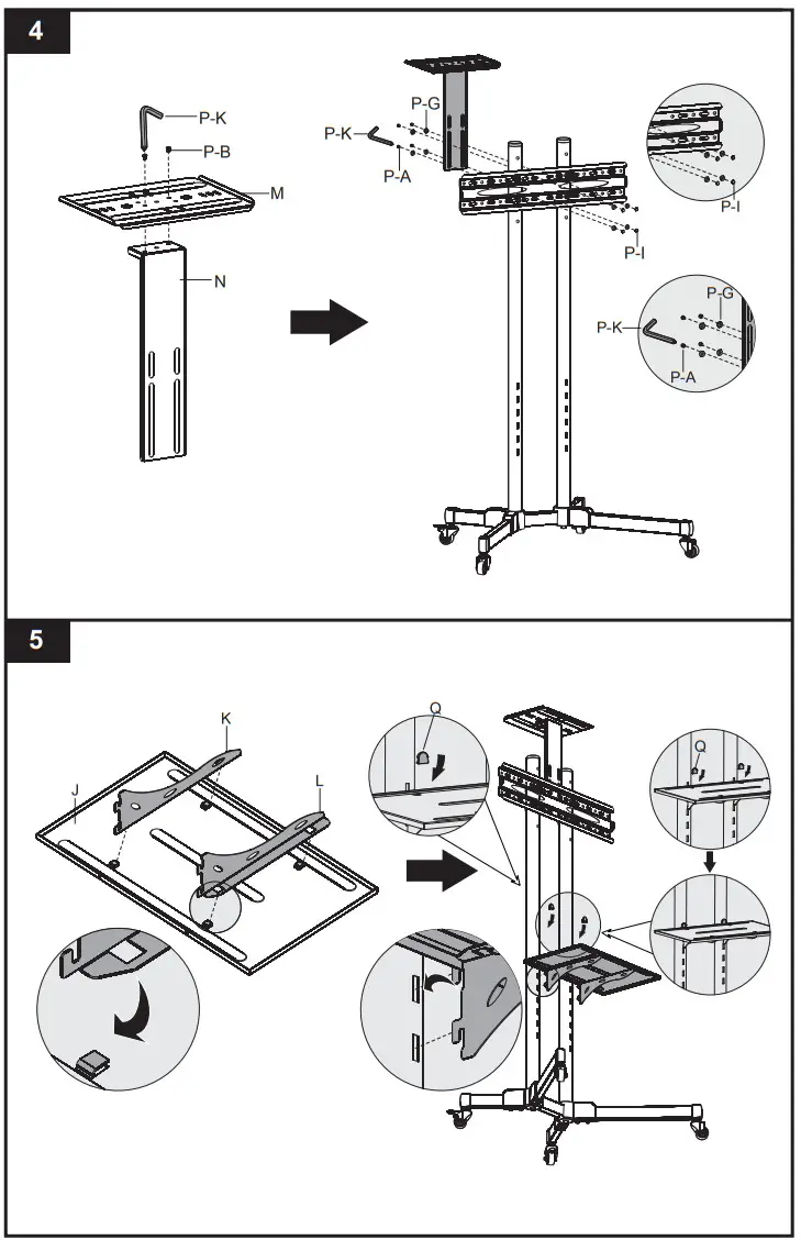 stell SOS 4000 Floor TV Cart - Figure 4