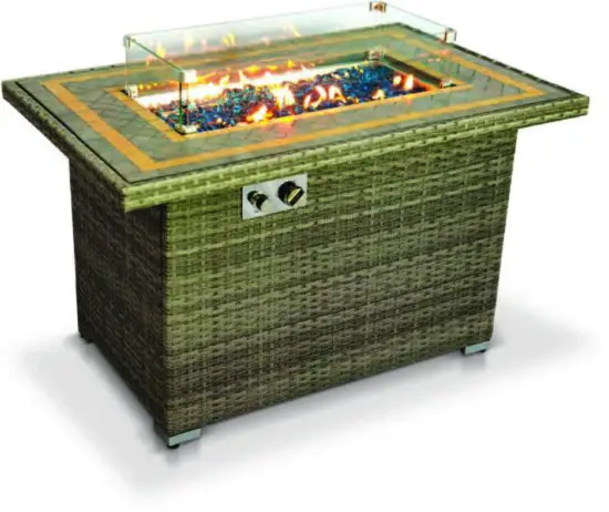 serenelife SLFPX76 Outdoor Propane Gas Fire Pit Table