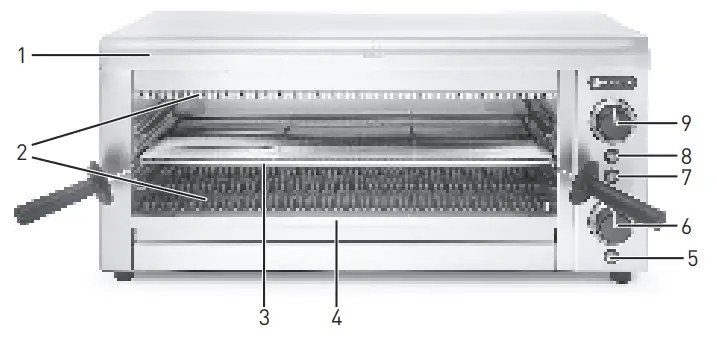 HENDI 264409 Salamander with Quartz Infrared Heating Elements-fig1