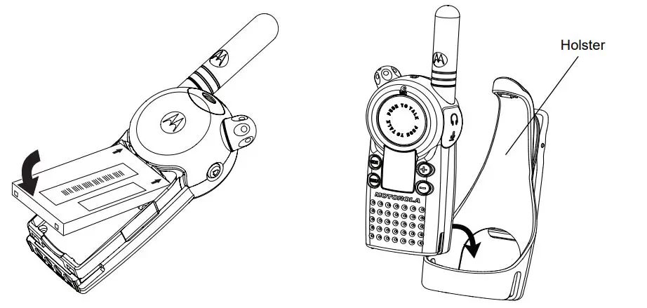MOTOROLA DLR Series Two-Way Radio - pull the radio away from the holster