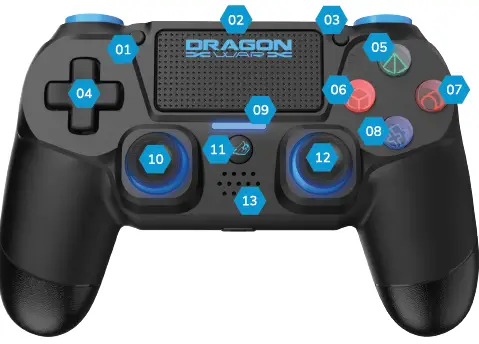 DRAGON-GSPS4-BK-Wireless-Controller-Compatible-FIG-1