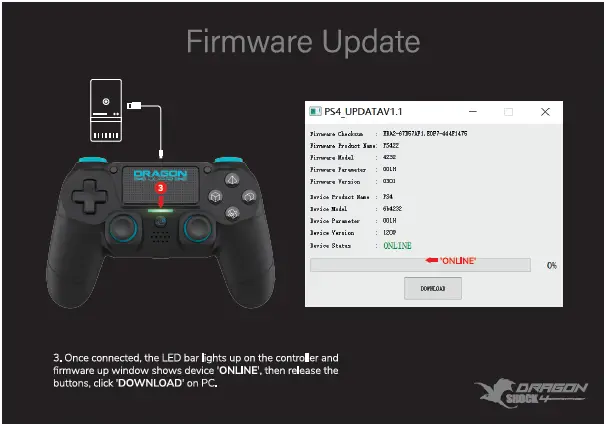 DRAGON-GSPS4-BK-Wireless-Controller-Compatible-FIG-4