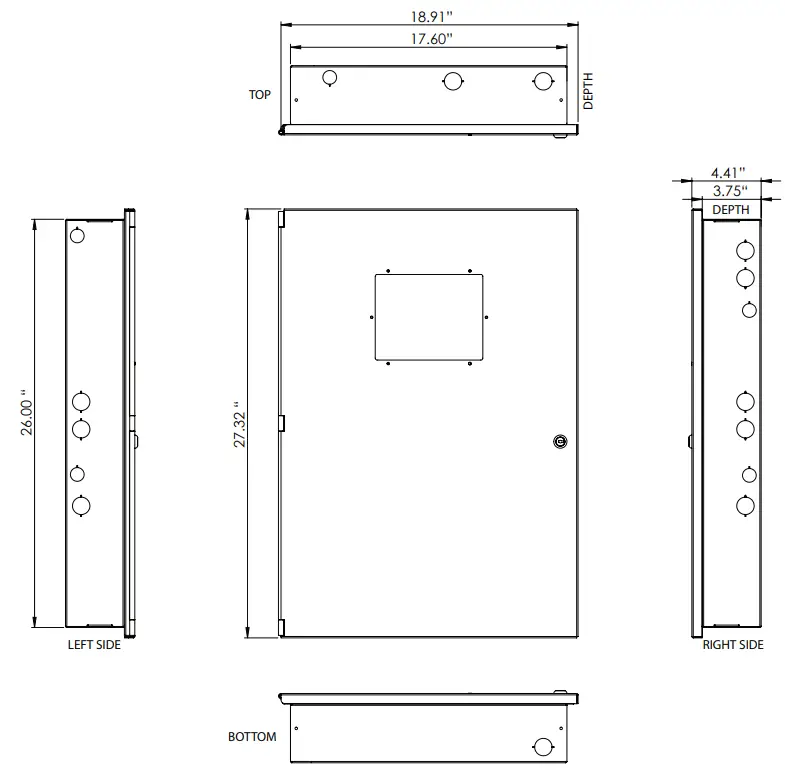 POTTER AFC-1000 Fire Alarm Control Panel City of Chicago - Dimensions