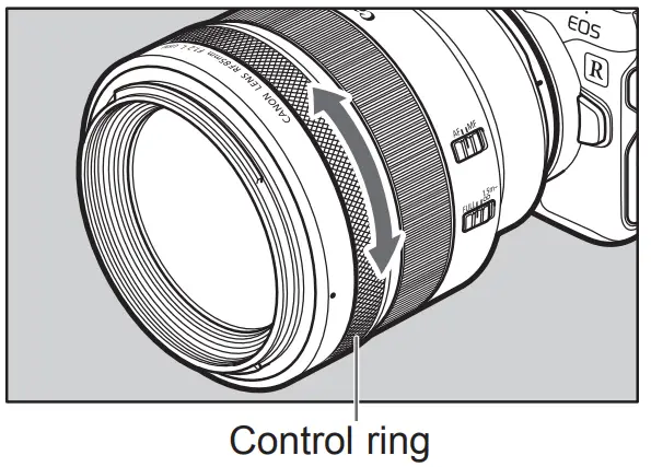 Canon RF 85mm f1.2 L USM Large Aperture Medium Telephoto Lens - Control ring