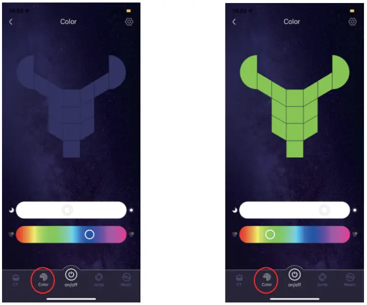 anko 43249039 RGB Modular Triangle Light - setting 6