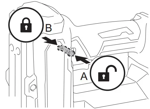 Makita Cordless Brad Nailer FN001G - Trigger-lock