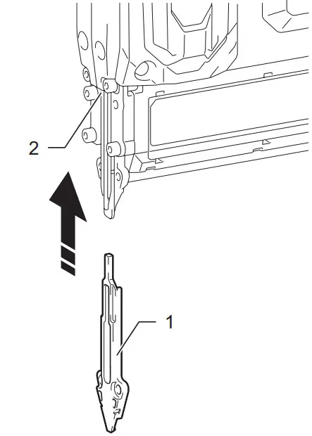 Makita Cordless Brad Nailer FN001G - guide slot
