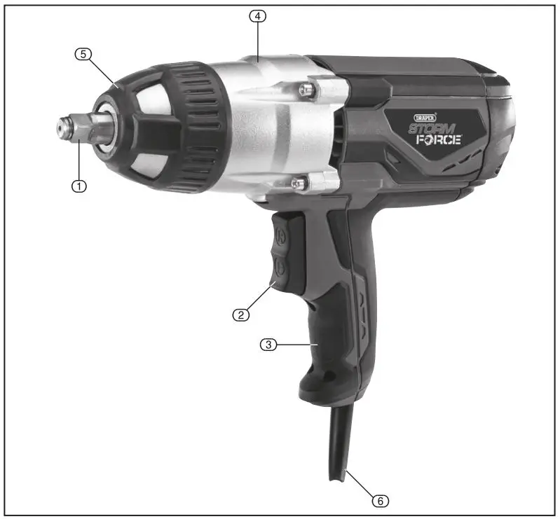 DRAPER 82994 230V 1 2 Inch Impact Wrench Kit Instruction Manual - Product Overview