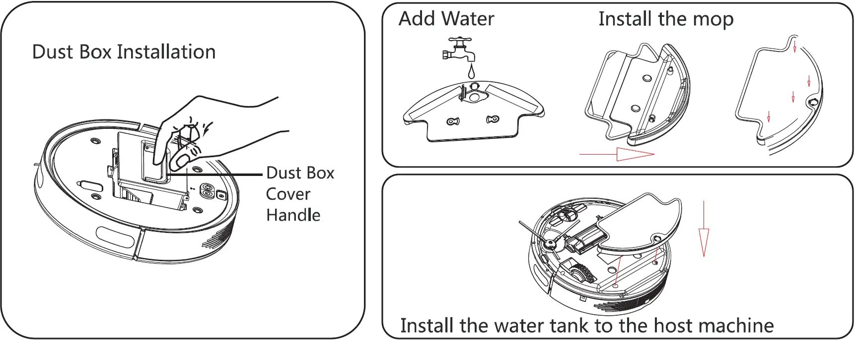 Dust Box and Water Tank Installation