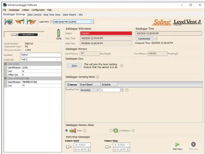Solinst 3250 LevelVent 5 Water Level Datalogger fig 6