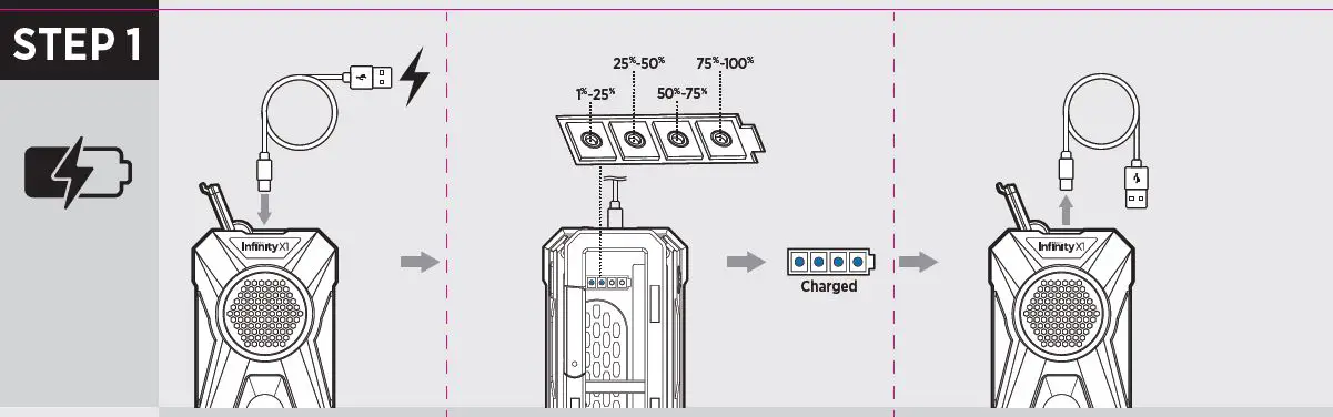 Infinity X1 1600276 Work Lights with Speakers fig1