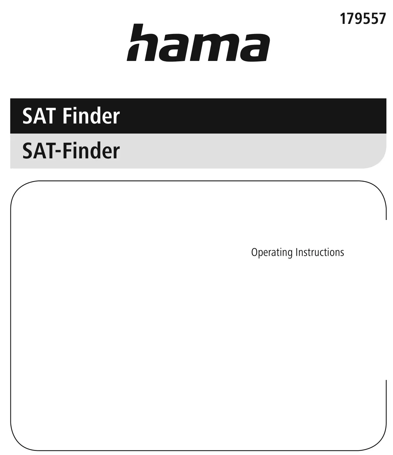 hama 179557 SAT Finder Instruction Manual