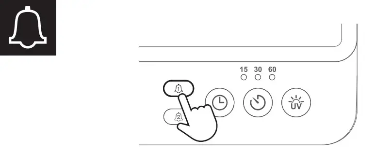 WanYin A20180 UVC Sanitizer with Wireless Charger and Sound Machine - button