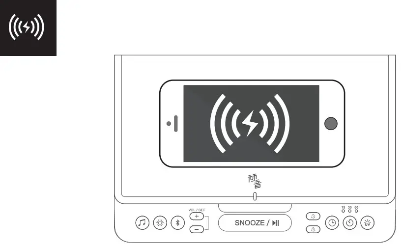 WanYin A20180 UVC Sanitizer with Wireless Charger and Sound Machine - charging