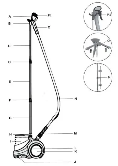 COSTWAY ES10039US 1500 Watt Garment Cloth Steamer - PARTS AND ACCESSORIES