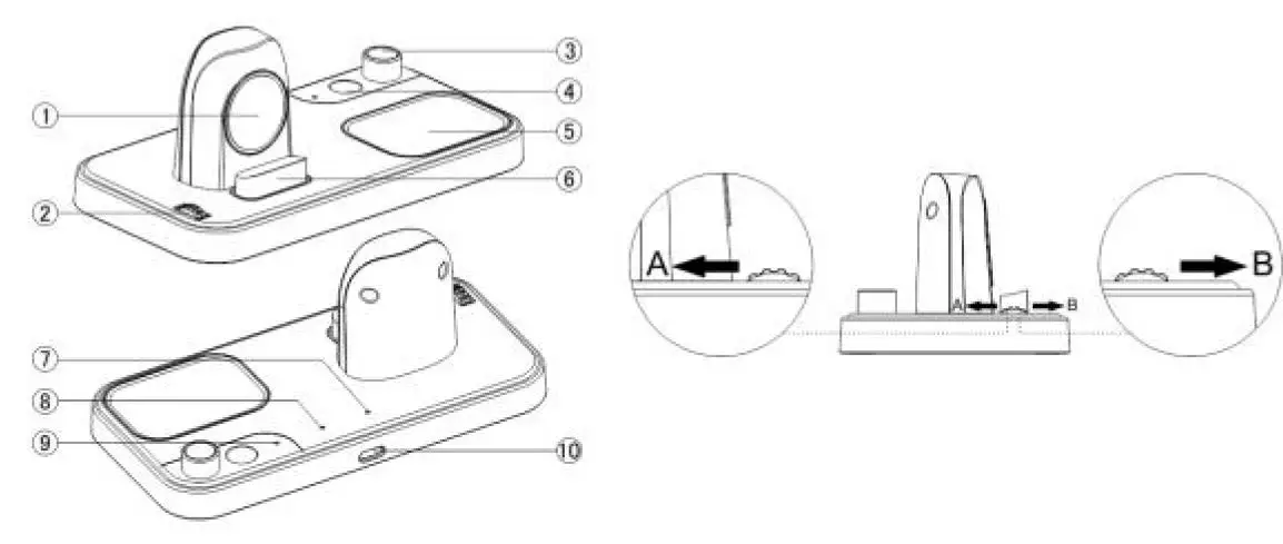 Shenzhen Heshan Technology H8 3 In 1 Wireless Charger FIG 1