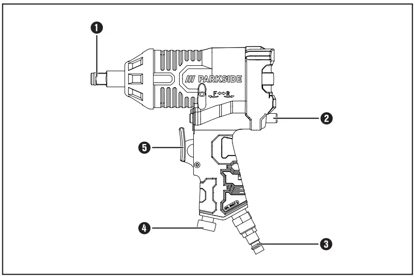 PARKSIDE PDSS 310 B5 Air Impact Wrench Instructions - Product Overview