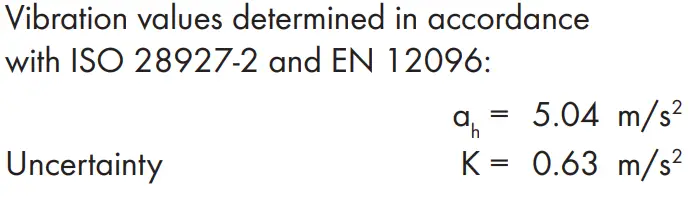 PARKSIDE PDSS 310 B5 Air Impact Wrench Instructions - Vibration emission value