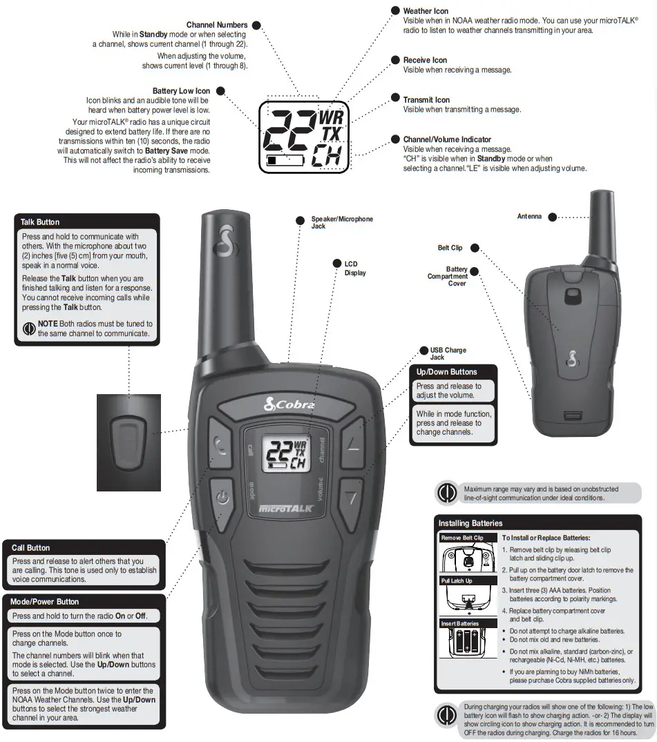 Cobra CX112 Two Way Radio